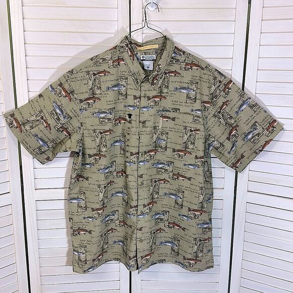 Columbia Shirt XXL Sight Fisher Print Short Sleeve NWT - Picture 2 of 14